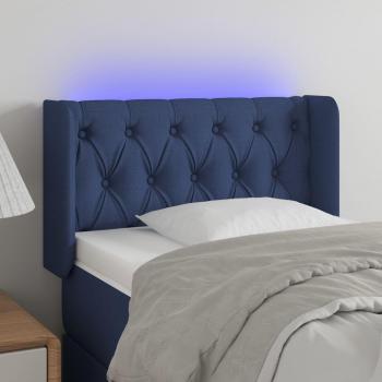 Cabecero LED Tapizado Azul 83x16x78/88 cm con Luz Integrada