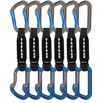 DMM Shadow Set 6 Pack 12cm Rock Climbing Quickdraws, Titanium/Blue, A306BL-12P6