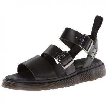 Dr. Martens Gryphon Black Leather Flat Sandals for Men, Size 41 EU / 8 US