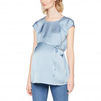 MAMALICIOUS Mlallen S/s Woven Top, Camiseta de Tirantes Premamá para Mujer, Azul