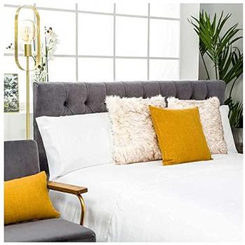 Funda Nórdica de Satén 400 Hilos en Algodón Egipcio Blanco con Fundas de Almohada para Cama de 90 cm