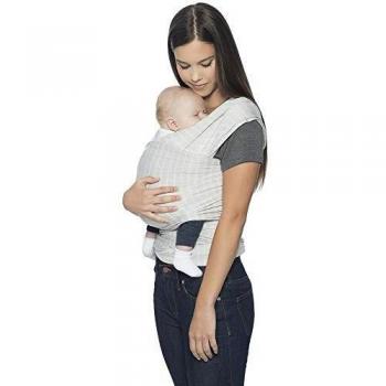 Ergobaby 8451970357816 Fular Aura Rayas grises - Portabebés Elástico suave y transpirable para recién nacidos hasta 11,3 kg