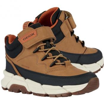 Geox J Flexyper Plus B Bota de Montaña para Niño Amarillo Oscuro/Negro