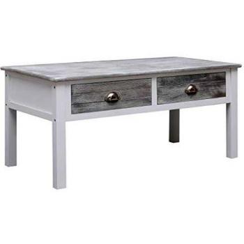 vidaXL Mesa de Centro de Madera Mobiliario Decoración Hogar Interiores Moderna Elegante Práctica Versátil Duradera Robusta Resistente Gris 100x50x45cm