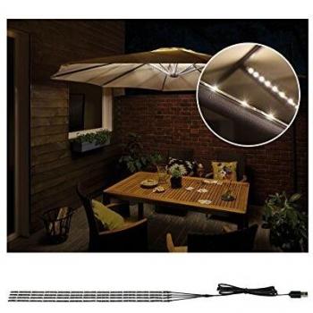 Iluminación LED para sombrilla móvil Paulmann IP44 3000K, set de 4 tiras de 40cm