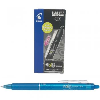 Bolígrafo Pilot Frixion Clicker 0,7mm Azul Claro Borrable