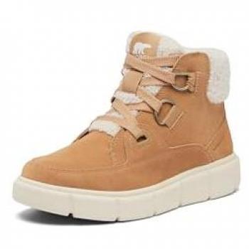Sorel - Botas impermeables de mujer EXPLORER™ III NW LACE WP, color Tawny Buff/Sea Salt, talla 41 EU, material de piel, diseño plano con cordones, estilo casual