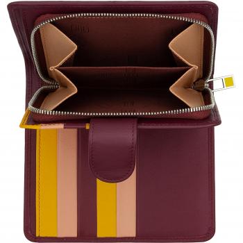 Dudu - Cartera grande de mujer de piel con botón y monedero cremallera, cartera de cuero suave colorido de las mujeres RFID Block con cremallera y titular de la tarjeta de crédito