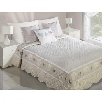 Eurofirany Chon/P/Tanya/01/2 patchwork colcha Tanya 01, microfibra, beige, 220 x 240 x 2 cm
