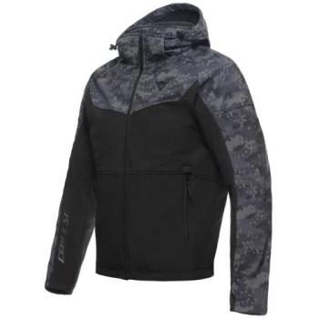 Dainese Ignite Tex Chaqueta textil de motocicleta para hombre, color negro, talla 54, con protectores de hombros y codos, forro polar impermeable y transpirable, detalles reflectantes