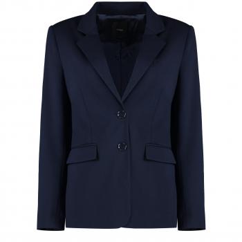 Pinko Women's Routa Single-Breasted Two-Button Blazer in Blue | Size 46 | 104181A15M Color G02