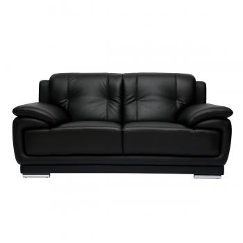 Sofá de piel de búfalo de diseño 2 plazas negro TAMARA