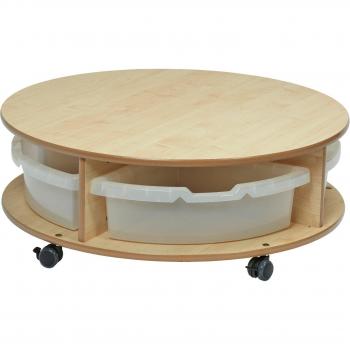 Early Years Indoor Maple Mobile Single Tier Circular Unit with 4 Trays