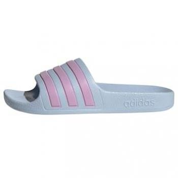 Adidas Kids Adilette Aqua Slides - Glow Blue / Bliss Lilac