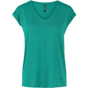 Pieces Women's PCBILLO Lurex Stripes T-Shirt in Green