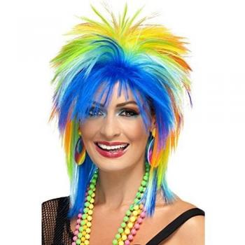 Smiffy'S 41406 Peluca Punk Arco Iris De Los 80, Multicolor