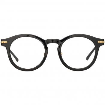 Linda Farrow PARLER LF80A Asian Fit C1 Men's Eyeglasses Black Size 47 - Blue Light Block Available