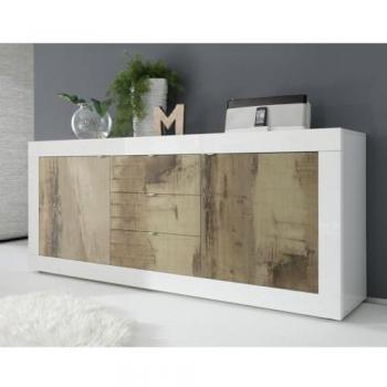 Buffet Moderno Basic de 210 cm con 2 Puertas y 3 Cajones, Diseño Elegante y Amplio Almacenamiento