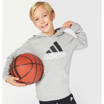 Adidas Essentials Two-Colored Big Logo Kids Hoodie - Gray - Size 14