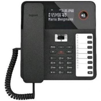Gigaset Desk 800A Corded Telephone with Large Backlit Display and Integrated Answering Machine, Black