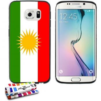 Carcasa Flexible Ultra-Slim SAMSUNG GALAXY S6 EDGE de exclusivo motivo [Bandera Kurdistan] [Negra] de MUZZANO  + ESTILETE y PAÑO MUZZANO REGALADOS - La Protección Antigolpes ULTIMA, ELEGANTE Y DURADERA para su SAMSUNG GALAXY S6 EDGE