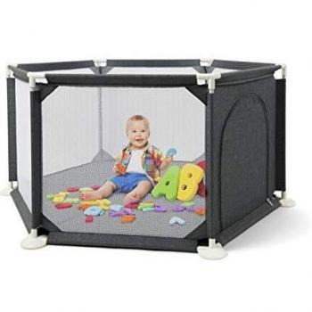 Babylo Safe and Secure Playpen, Suitable for Toddlers, with Zip up Door and Breathable mesh