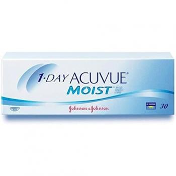 Lentes de Contacto 1 Día Acuvue® Moist® Curva 9.0 Dioptrías +3.00 - Caja de 30 Lentes para Ojos Sensibles y Alérgicos con Protección UV y Con