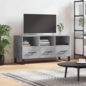 Mueble de TV de madera de ingeniería 102x36x50 cm en color gris hormigón
