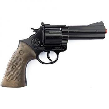 Gonher Die Cast Metal - Revolver Policía con 12 disparos, color negro