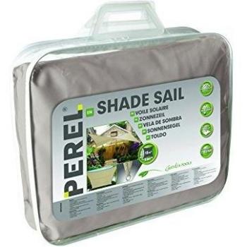 Toldo de Vela Perel GSS4360TA - 3x3m, poliéster, resistente al agua y a los rayos UV, color beige