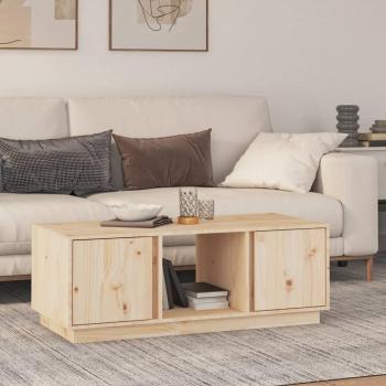 Mesa de centro de madera maciza de pino 110x50x40 cm Marrón
