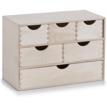 Zeller 13193 - Cajonera de abedul con 6 cajones, 40 x 20 x 28 cm, color natural