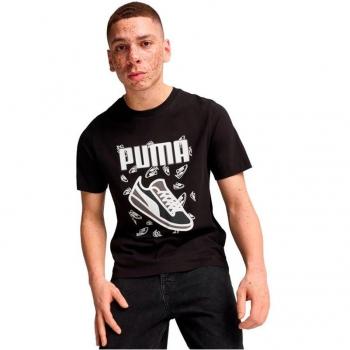 Camiseta Puma Graphics Sneaker Hombre Negro, Manga Corta, Talla L