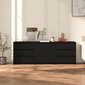 Aparador de 3 piezas de madera manufacturada, mueble de almacenaje moderno para salón, buffet auxiliar y armario de almacenamiento