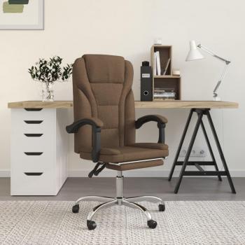 Silla De Oficina Simos Reclinable Altura Ajustable Marrón 112,5-122X63x56 Cm