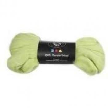 Lana de merino, 21 micras, verde lima, Sudáfrica, 100 g