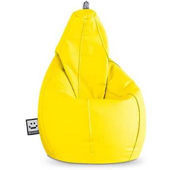 Puff Pera Polipiel Amarillo XXL HAPPERS - Cómodo, Ligero y Resistente