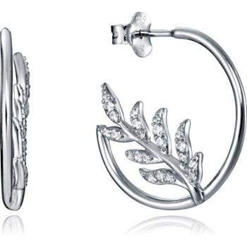 Pendientes Viceroy Trend de Plata con Aro y Hoja Engastada con Circonitas