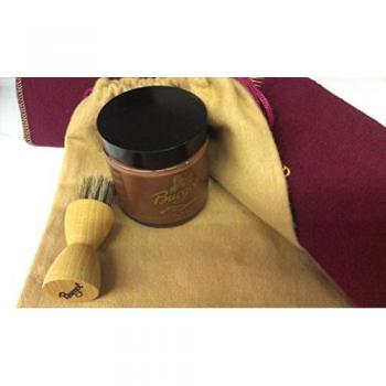 Burgol Schuhpflegeset con Schuhpomade-Mittelbraun, Cepillo para Aplicación y Paño