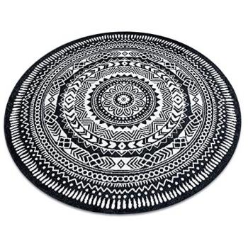 Alfombra Divertida Circular Negra 140 cm - RUGSX