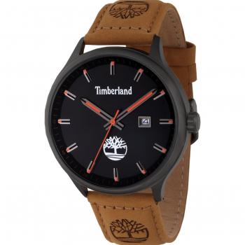 Reloj Timberland Southford TDWGB2102201 para hombres, con caja de acero inoxidable, correa de cuero genuino, resistencia al agua hasta 50 metros, esfera analógica con indicadores luminosos y movimiento de cuarzo