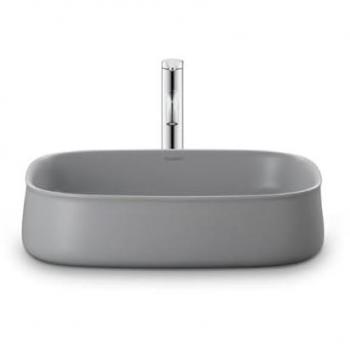 Lavabo sobre encimera Duravit Zencha 550 mm, sin orificio para grifería, color gris seidenmatt con WonderGliss