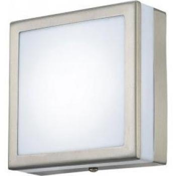 Aplique Aldo Acero inoxidable 1 bombilla 12cm IP44 Diseño liso exterior Ópalo