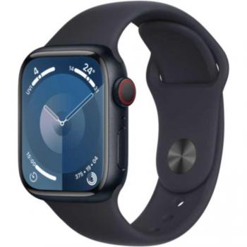 Apple Watch Series 9 GPS + Cellular 41 mm Aluminio y Correa deportiva Negra (Midnight)