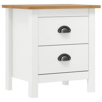 vidaXL Bedside Cabinet Hill White 46x35x49.5 cm Solid Pine Wood