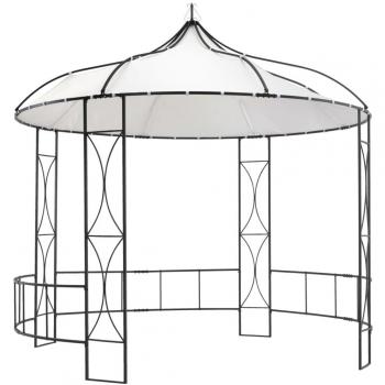 vidaXL Gazebo 300x290 cm White Round