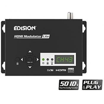 EDISION Modulador HDMI Lite, HDMI a DVB-T Plug and Play, Full HD, HDTV, MPEG4, USB, función pre-Config