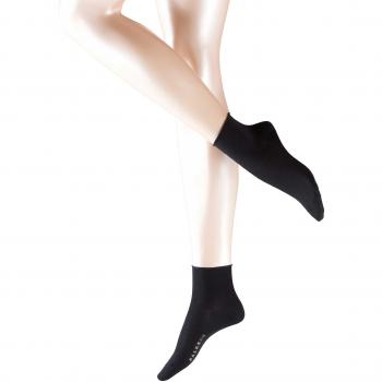 Falke Cotton Touch Roll-Top Short Socks - Black - Size: 39-42