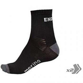 ENDURA - Baabaa Merino Sockstwinpack, Color Negro, Talla EU 42-47