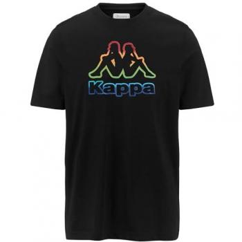 Camiseta Kappa FRIODO Negra Multicolor Manga Corta S Hombre Estilo Deportivo y Elegante